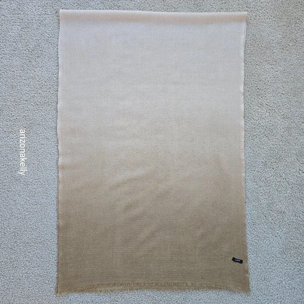 J. Crew Wool Scarf Ombre Gradient Tan to Cream